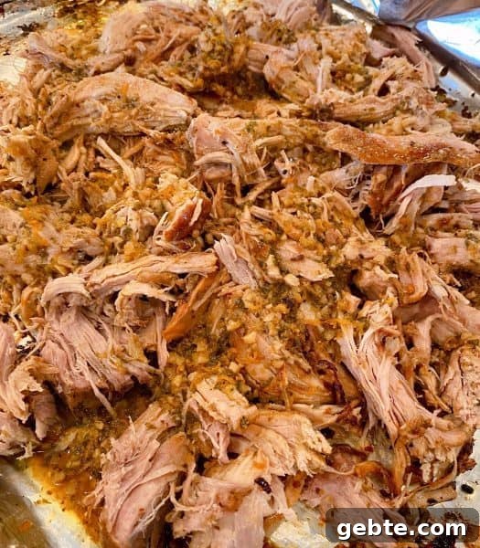 shredded pork roast with Mojo juices