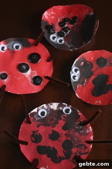 4 paper plate ladybugs made by toddlers