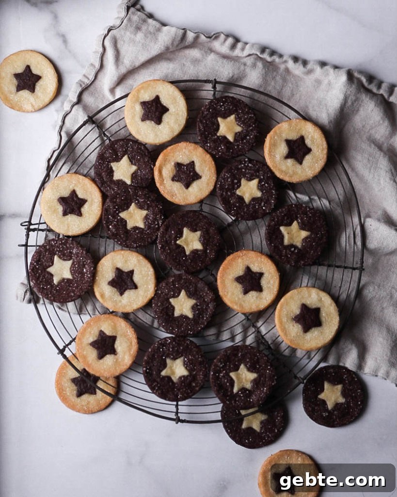 chocolate and vanilla sables