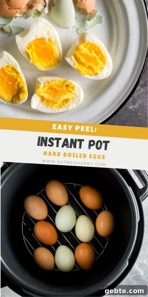 Instant Pot Hard Boiled Eggs pin for Pinterest.