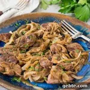 livers and onions on a plate