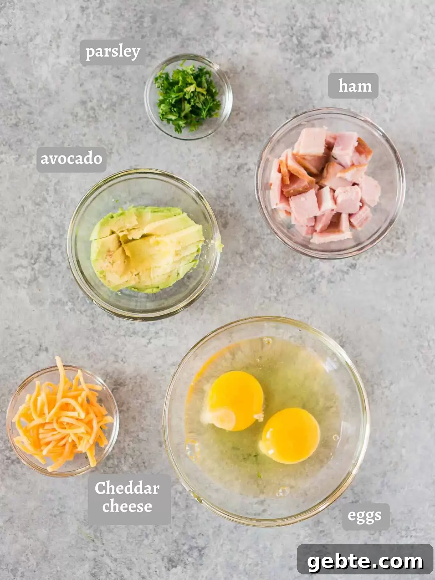 ingredients for American omelet