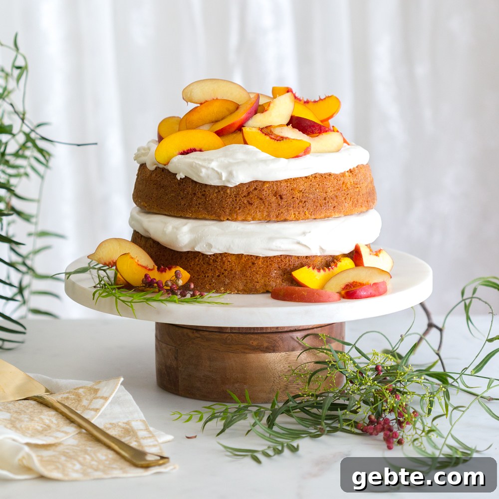Nectarine and Crème with Pink Peppercorn Honey Cake Recipe 2 Nectarines and Crème Pink Peppercorn Honey Cake by Baking The Goods