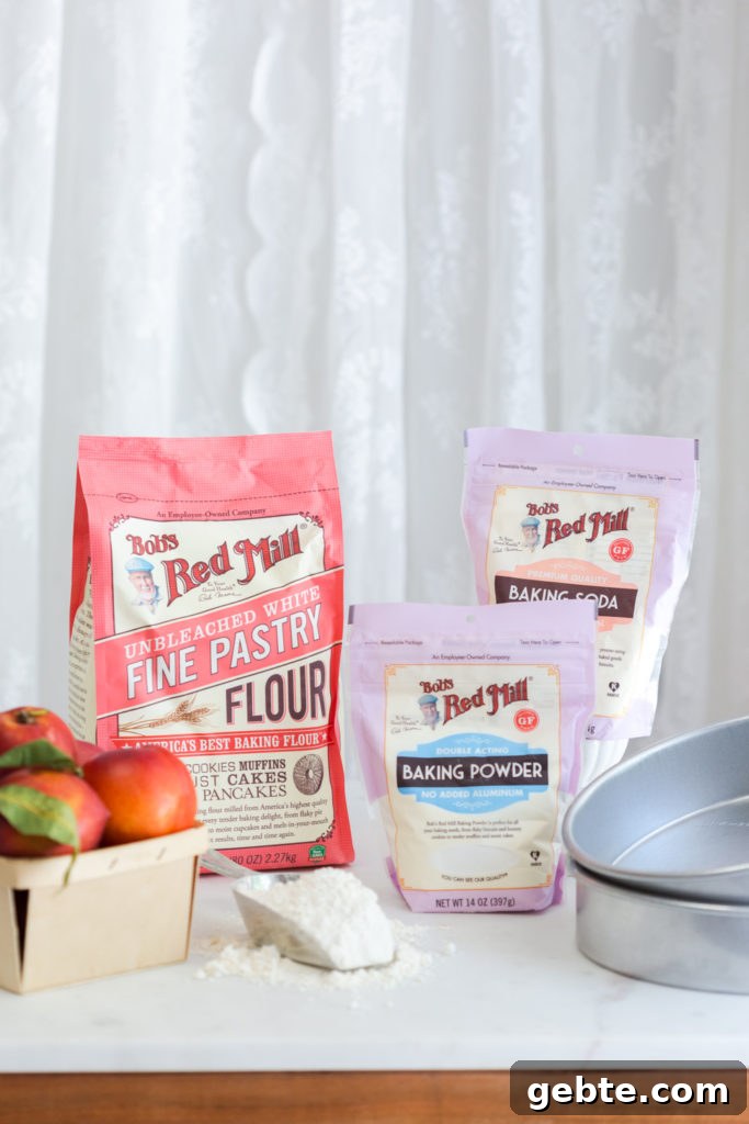 Nectarine and Crème with Pink Peppercorn Honey Cake Recipe 6 Bob's Red Mill cake ingredients