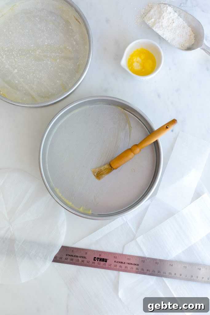 Nectarine and Crème with Pink Peppercorn Honey Cake Recipe 10 Lined cake pans for Pink Peppercorn Honey Cake