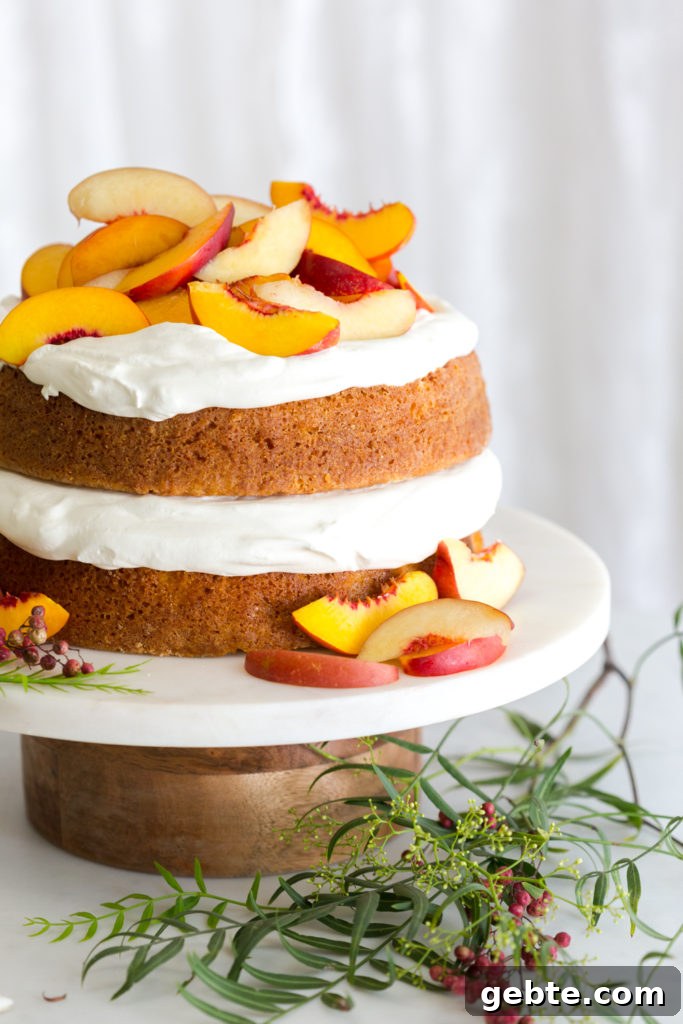 Nectarine and Crème with Pink Peppercorn Honey Cake Recipe 13 Layered Nectarines and Creme Pink Peppercorn Honey Cake