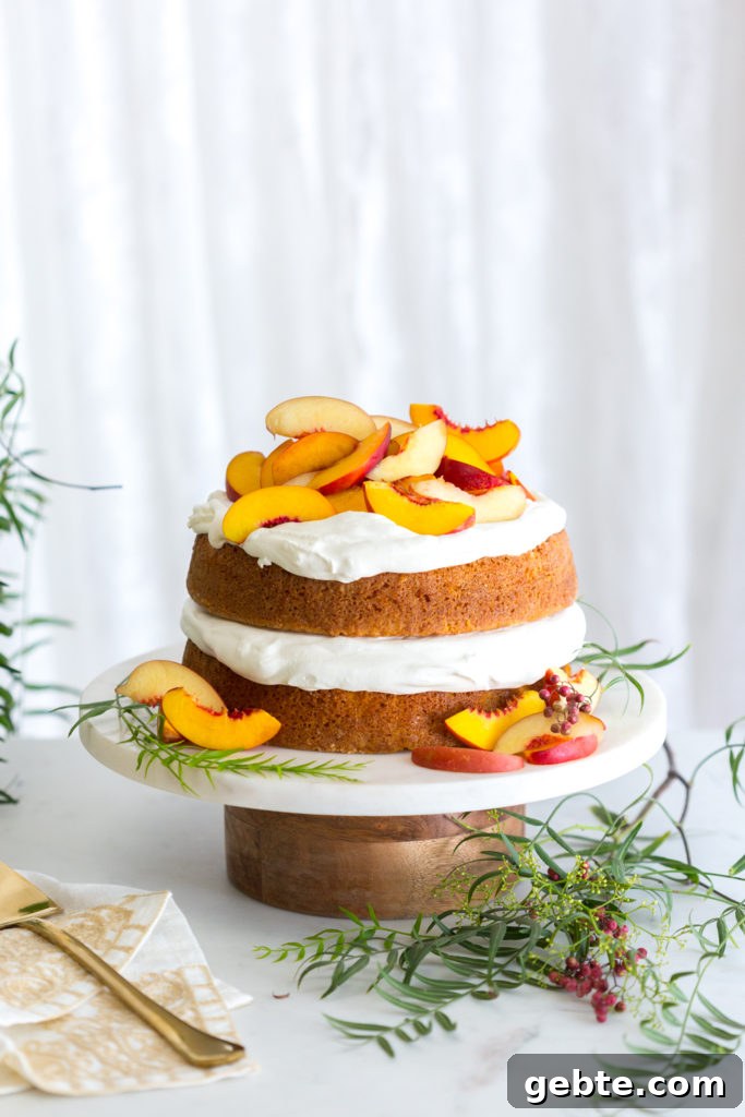 Nectarine and Crème with Pink Peppercorn Honey Cake Recipe 15 Nectarines and Creme Pink Peppercorn Honey Cake from Baking The Goods