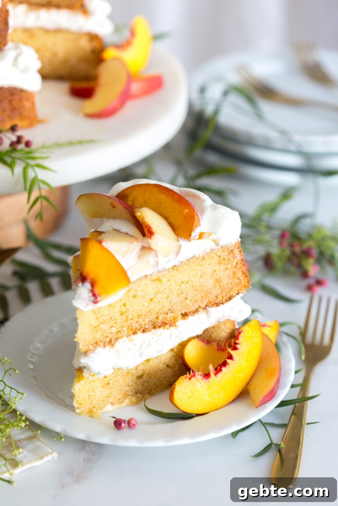 Nectarine and Crème with Pink Peppercorn Honey Cake Recipe 16 Slice of Nectarines and Creme Pink Peppercorn Honey Cake