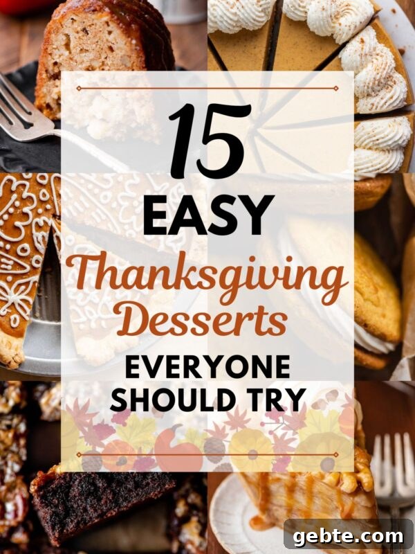 Various Thanksgiving desserts