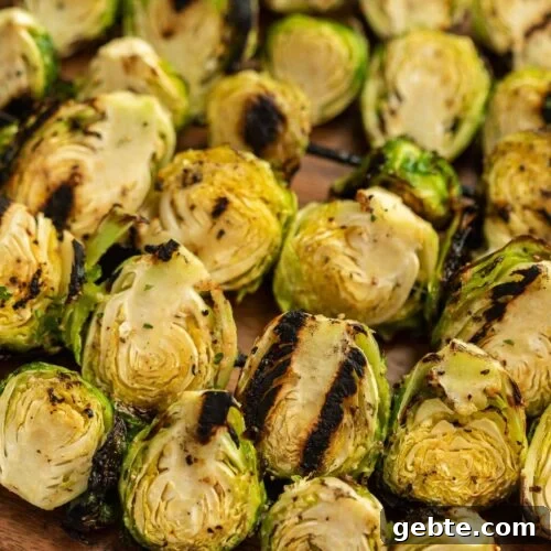 63 Flavorful Grilled Vegetable Recipes for Every Meal 56 Grilled Brussel Sprouts threaded on skewers