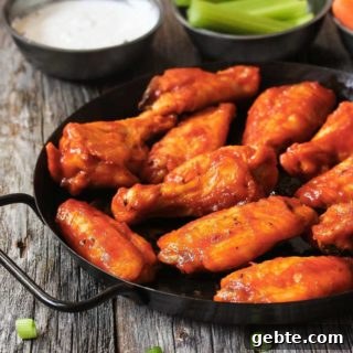 Crispy Baked Buffalo Wings with Creamy Blue Cheese Dip 10 Baked Buffalo Wings