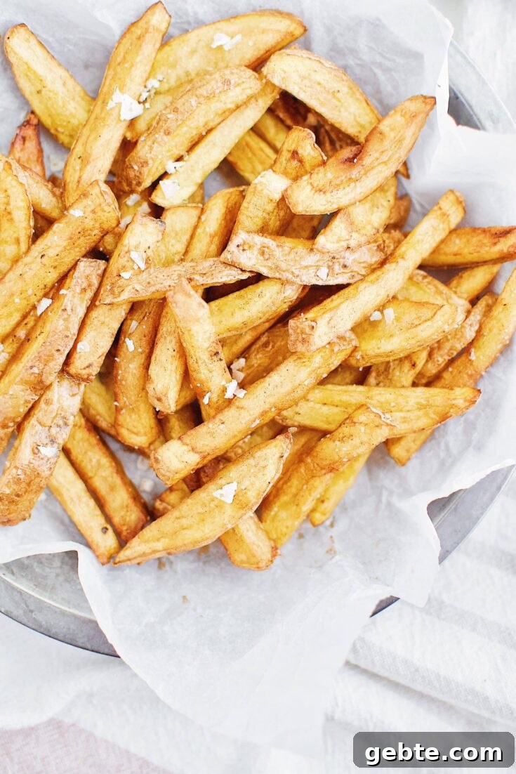 Yukon gold potatoes and cut into fries and deep fried twice