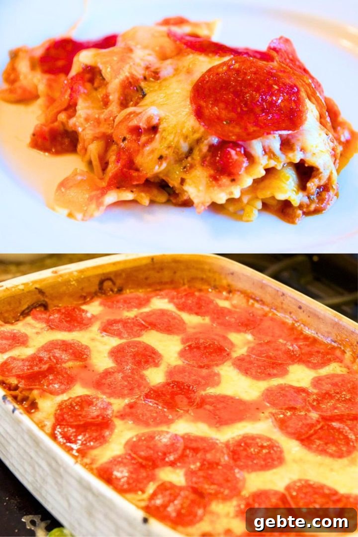 Meat lovers pizza casserole is a simple pizza pasta casserole recipe loaded with pepperoni and sausage, spaghetti sauce, and cheese.
