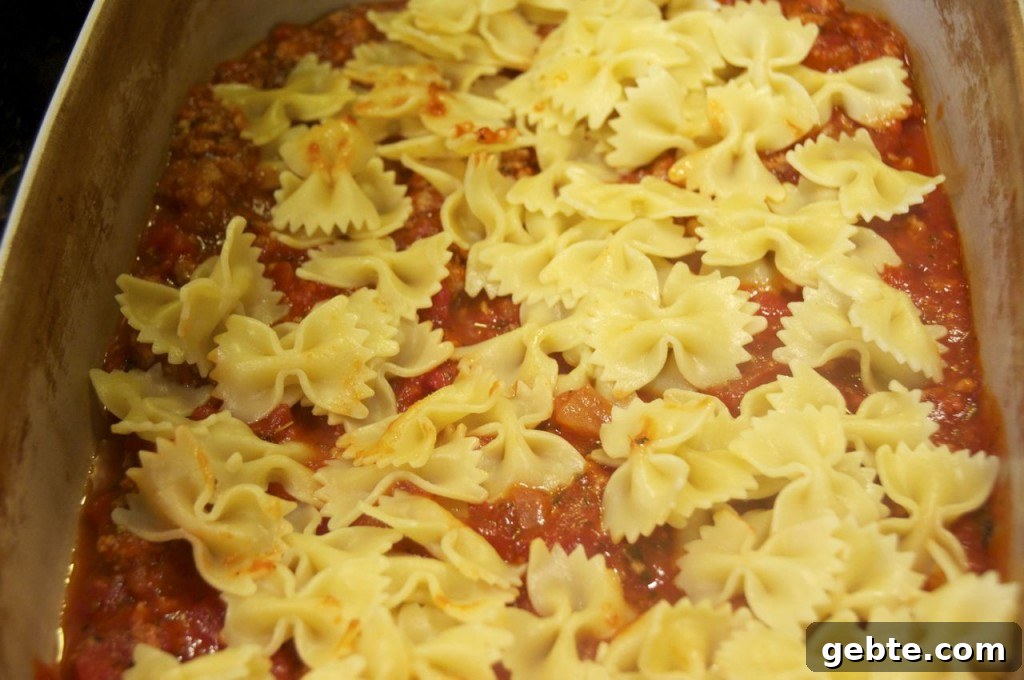 layers of pizza casserole