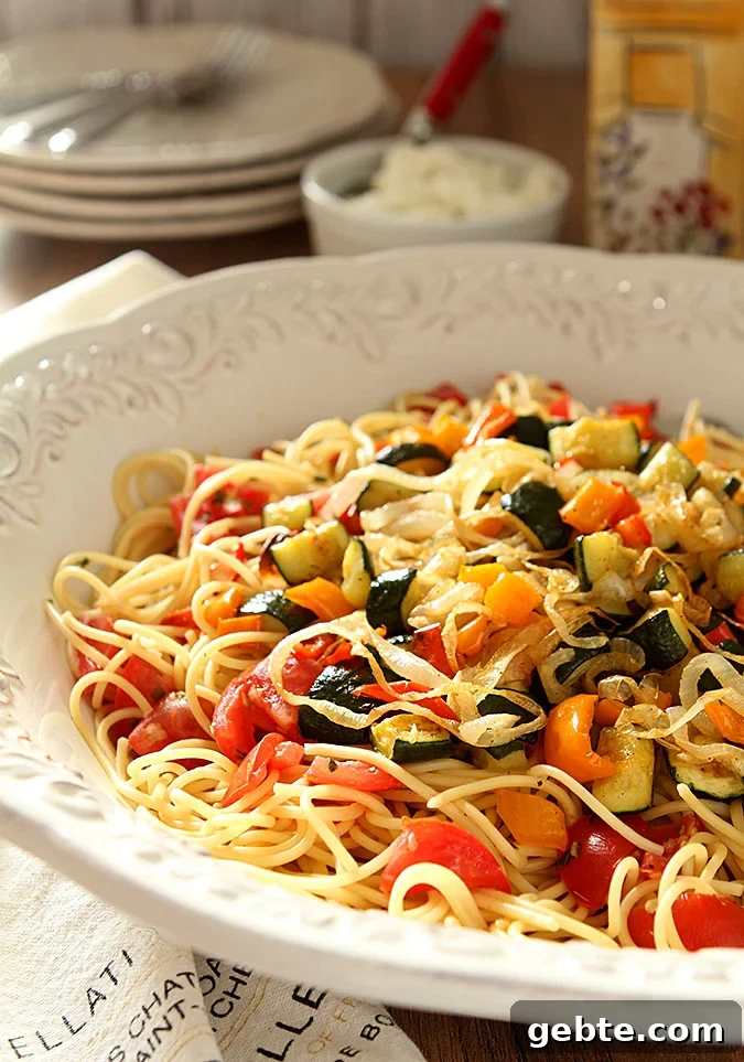 Roasted Vegetable Pasta with Goat Cheese