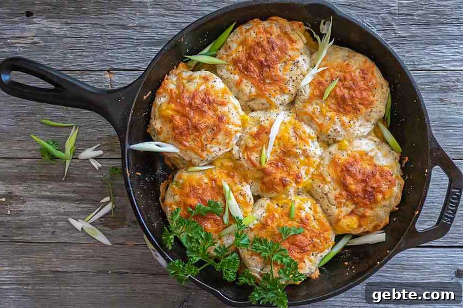 mashed potato biscuits in cast iron skillett