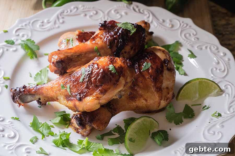 tequila chicken drumsticks on a plate