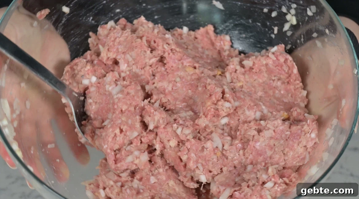 Authentic Swedish Köttbullar Recipe: Classic Meatballs with Creamy Gravy 14 Final meatball mixture.