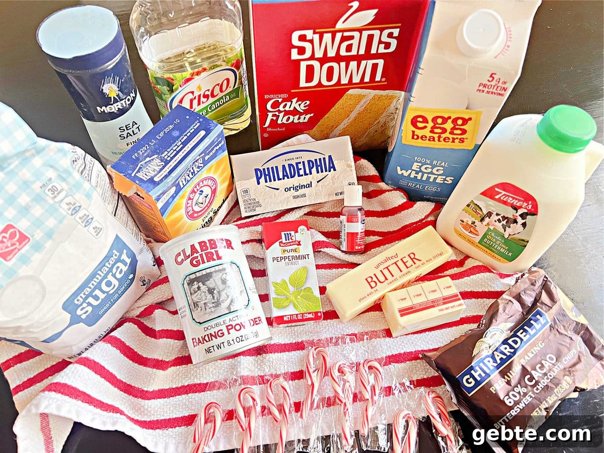 Peppermint Bundt Cake Ingredients.