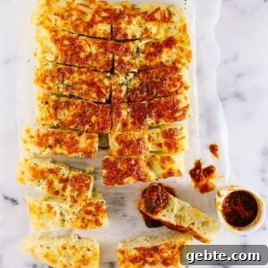 Fresh baked garlic bread fingers