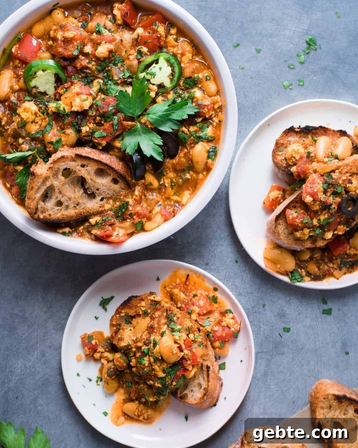 Vegan Shakshuka with Tofu and White Beans