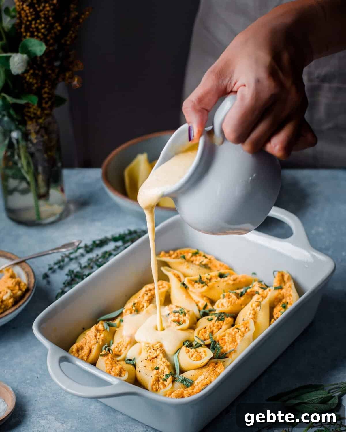Vegan Pumpkin (Tofu) Ricotta Stuffed Shells