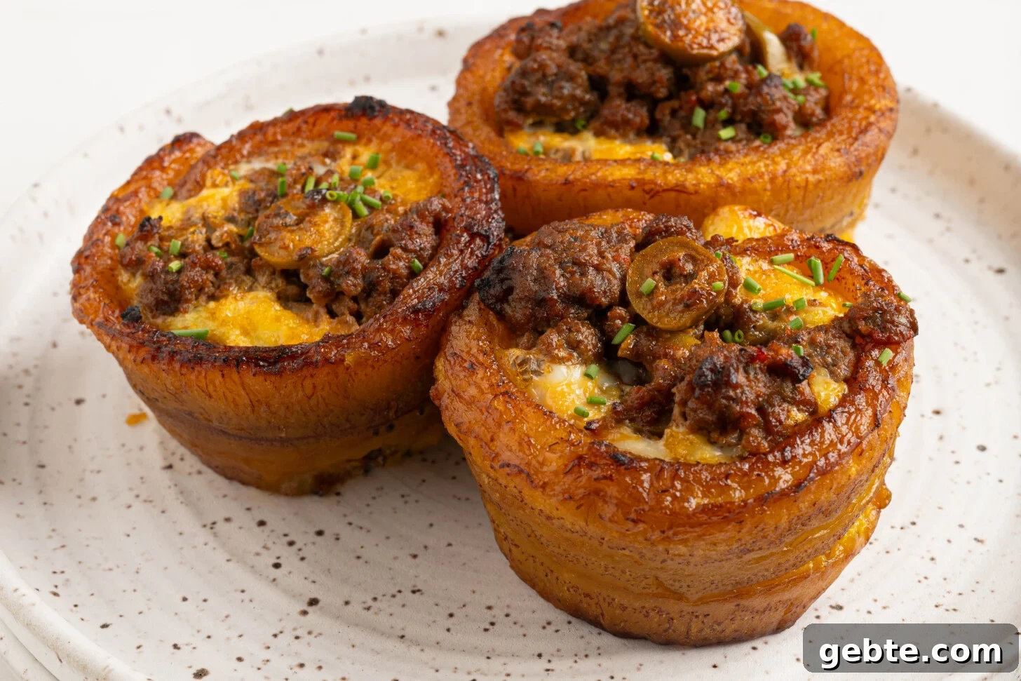 Authentic Puerto Rican Piononos: Savory Plantain Cups Recipe 10 a plate of piononos