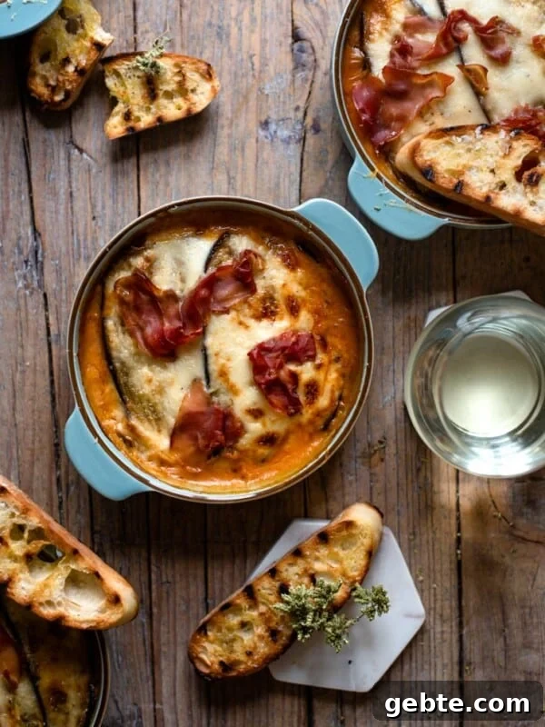 Sicilian Eggplant Caponata Recipe: Authentic Sweet-Sour Relish 11 Eggplant lasagna in blue dishes with grilled ciabatta