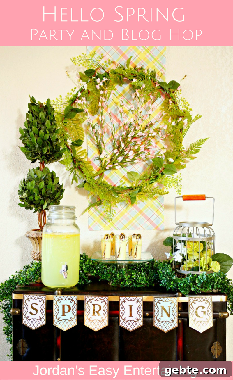 Spring Party Ideas & Blog Hop: Fresh Decor, DIYs & Recipes 2 a spring wreath and party banner