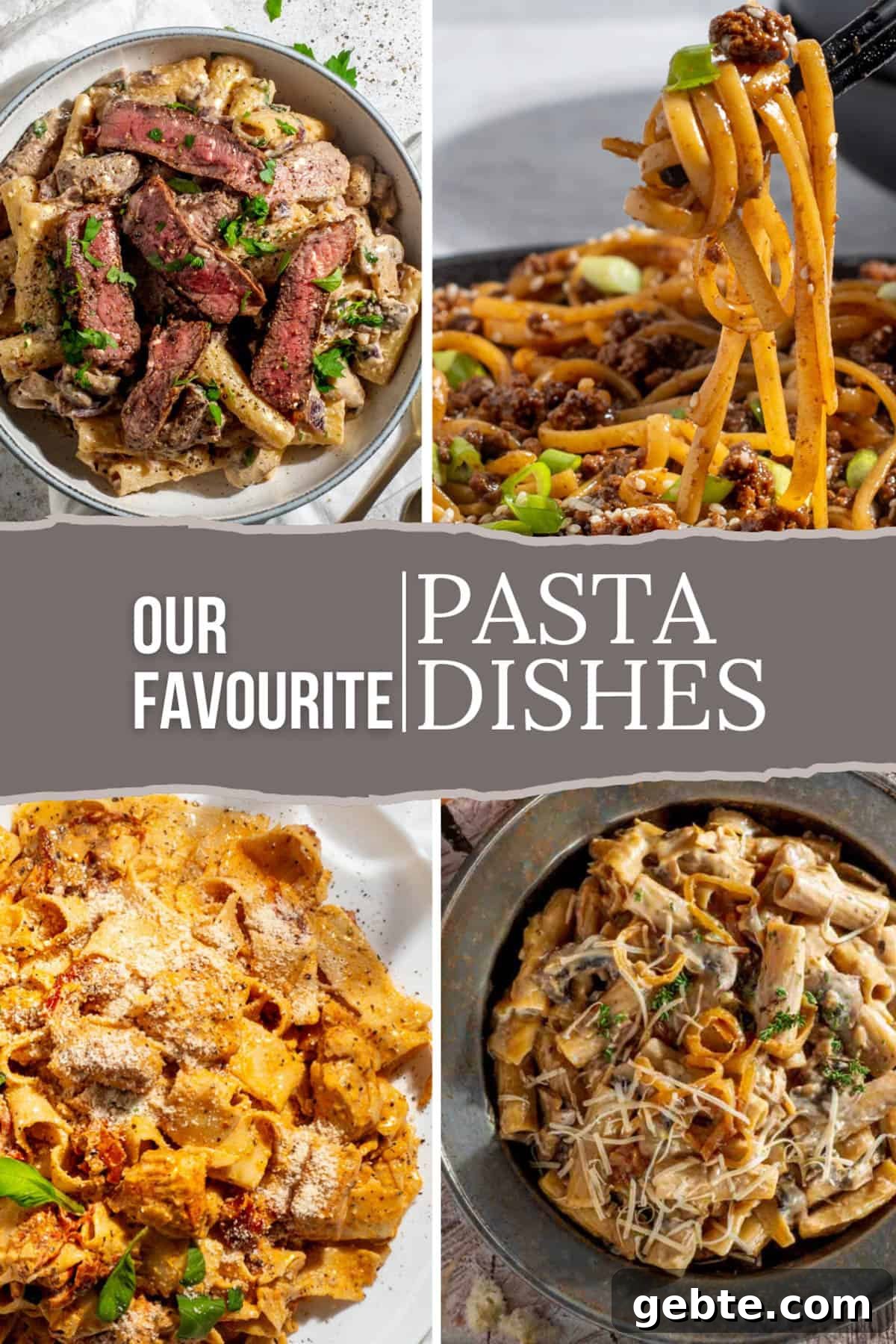 Top Pasta Recipes to Make Tonight 2 Pasta dishes roundup logo.