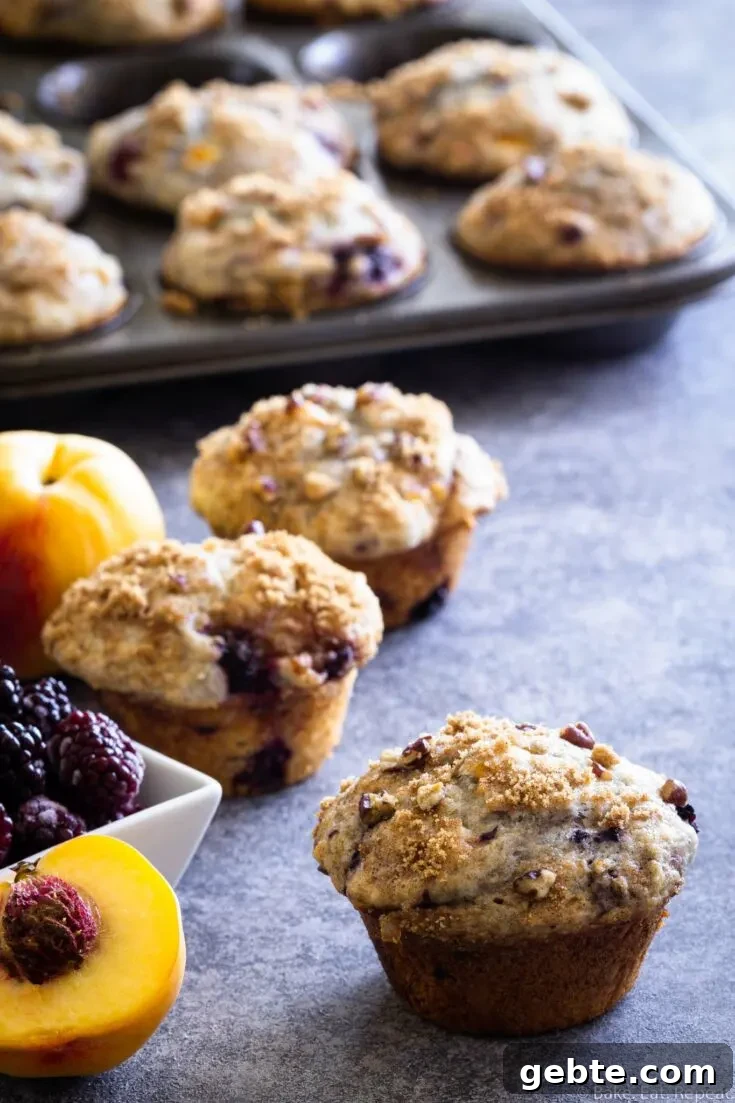 blackberry peach muffins