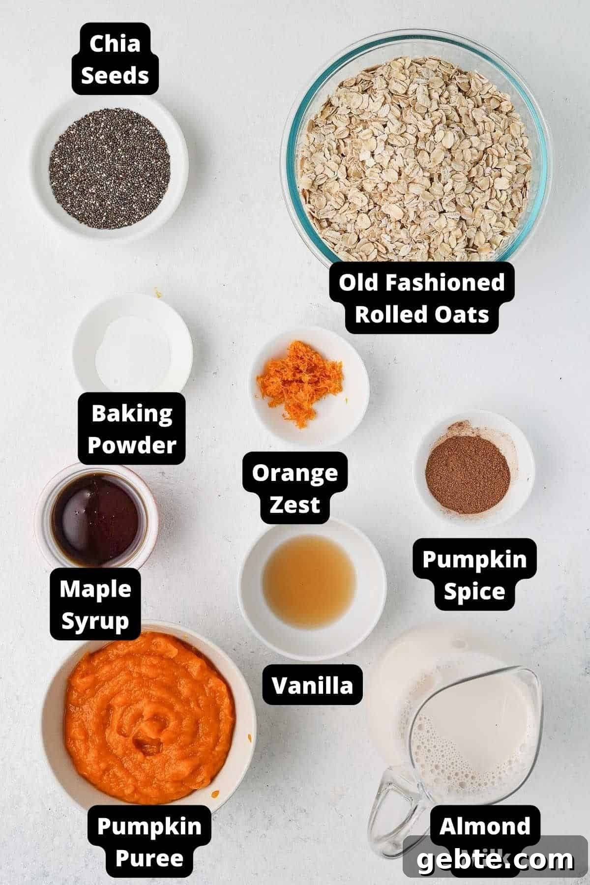 Ingredients in this recipe on a white background.