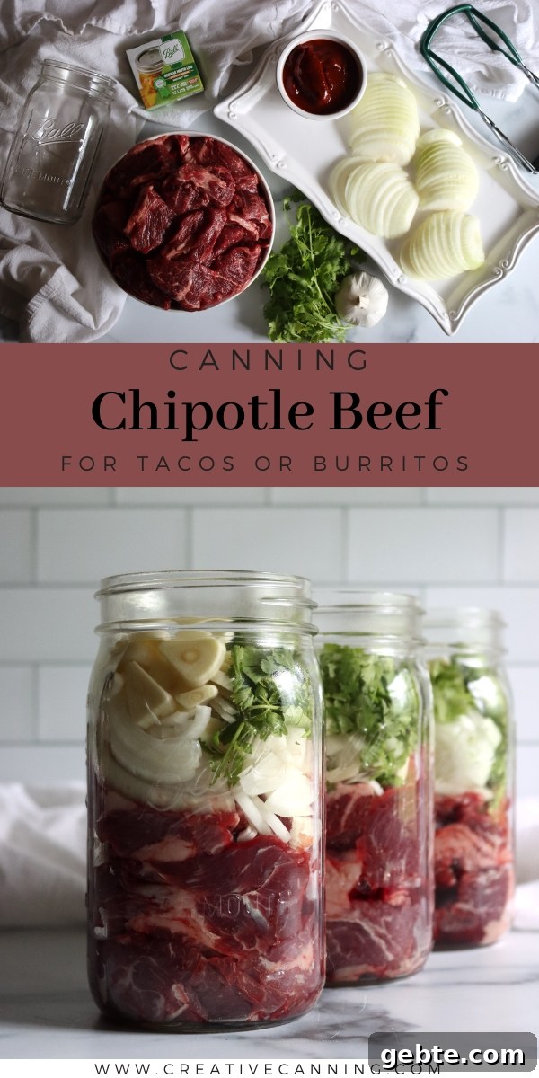 Canning Chipotle Beef Taco Meat Recipe