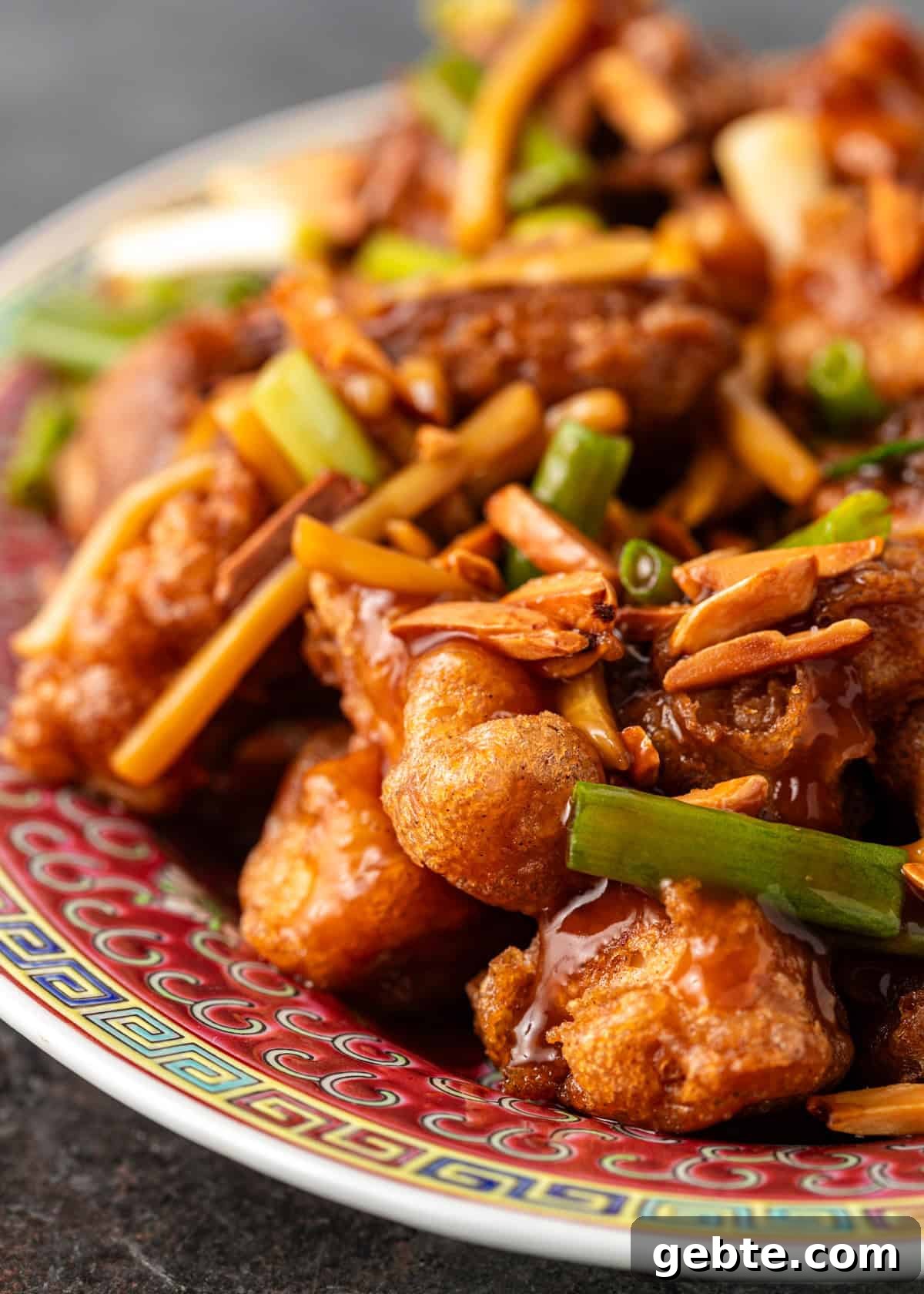 closeup: my almond chicken recipe with carrots and bamboo shoots