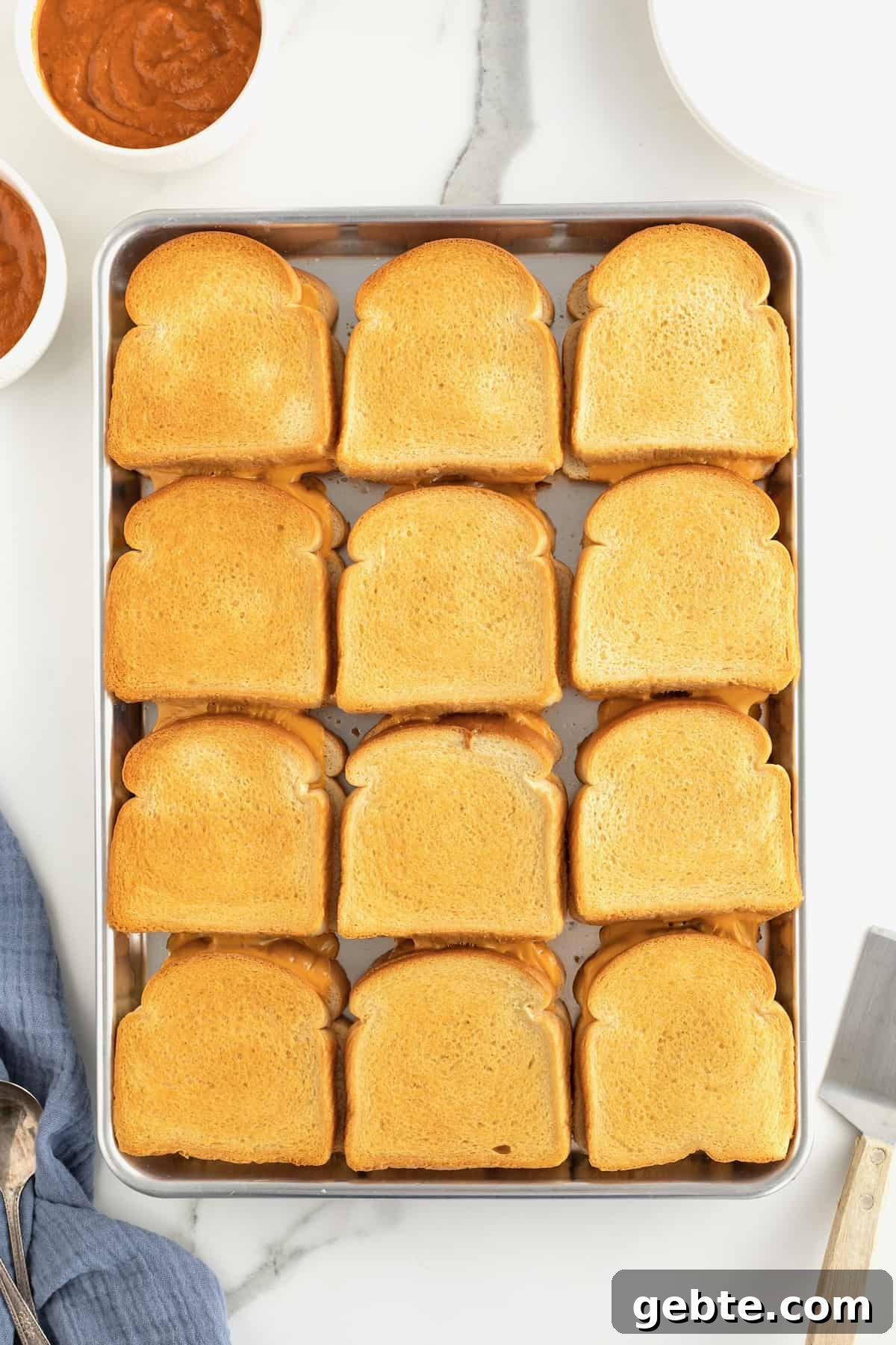Sheet Pan Grilled Cheese Sandwiches by The BakerMama