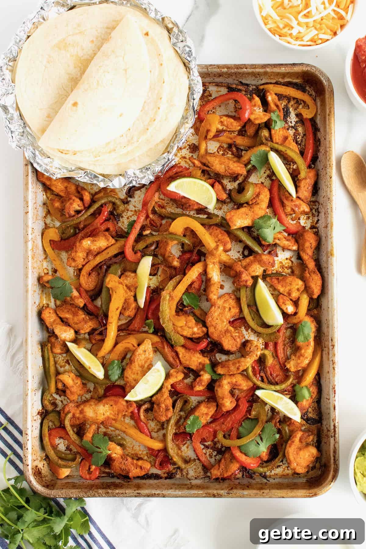 Sheet Pan Chicken Fajitas by The BakerMama