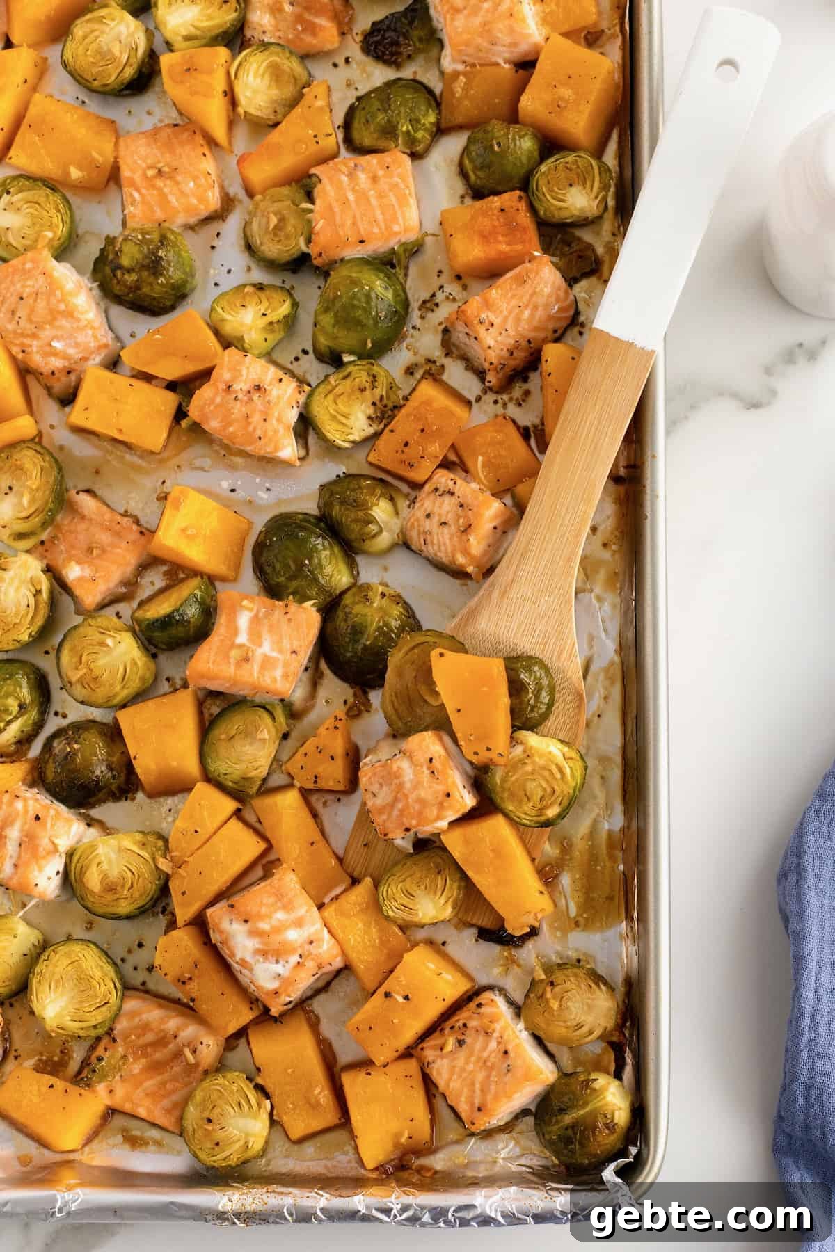 Sheet Pan Salmon Bites with Roasted Vegetables by The BakerMama