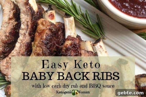 Juicy Keto Baby Back Ribs: Crockpot or Instant Pot Recipe 2 Easy Keto Baby Back Ribs with low carb dry rub and BBQ sauce.