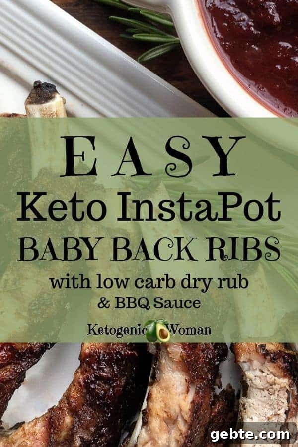 Juicy Keto Baby Back Ribs: Crockpot or Instant Pot Recipe 11 Easy Keto Baby Back Ribs with low carb dry rub and BBQ sauce.