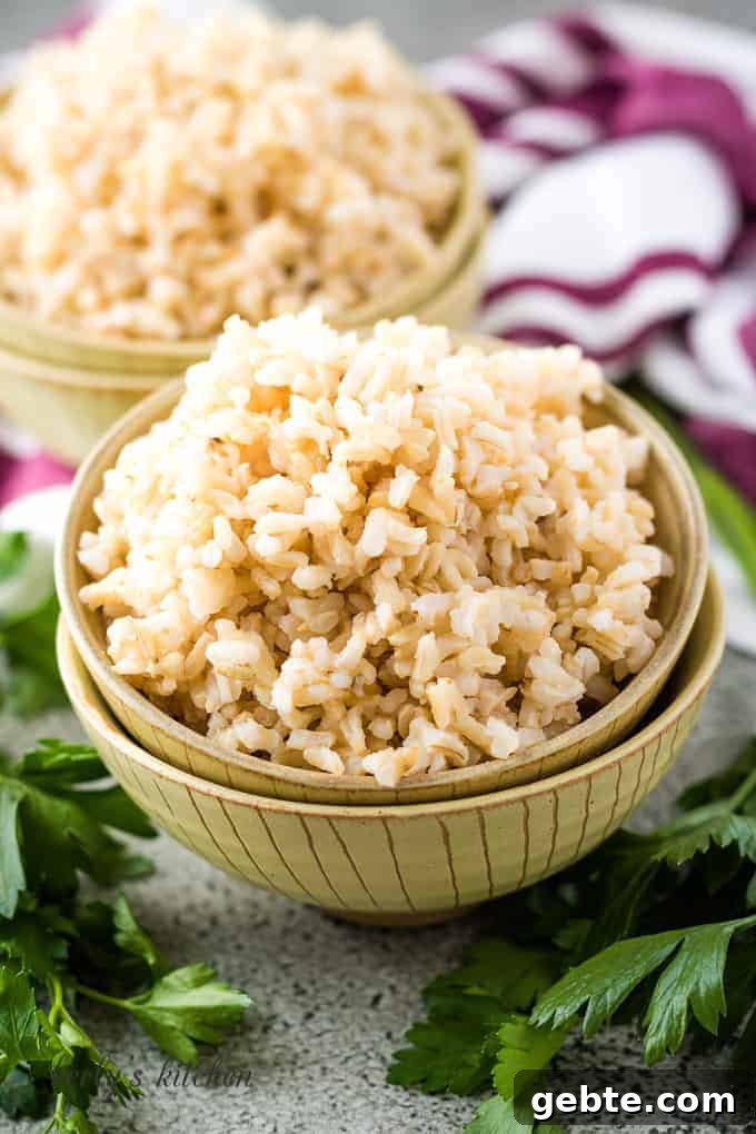 A close-up picture of two bowls of the minute brown rice.