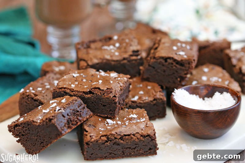 Salted Fudge Brownies Salted Fudge Brownies - rich and fudgy brownies with big flakes of sea salt!