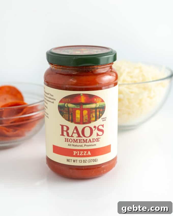 jar of Rao's homemade pizza sauce
