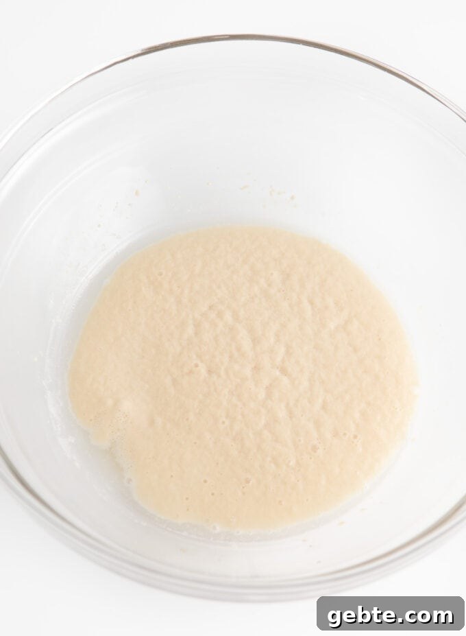bowl of bloomed yeast