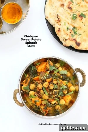 Chickpea Sweet Potato spinach Curry