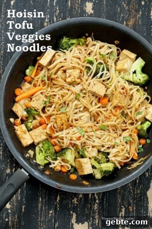 Vegan Hoisin Tofu Noodle stir fry #veganricha