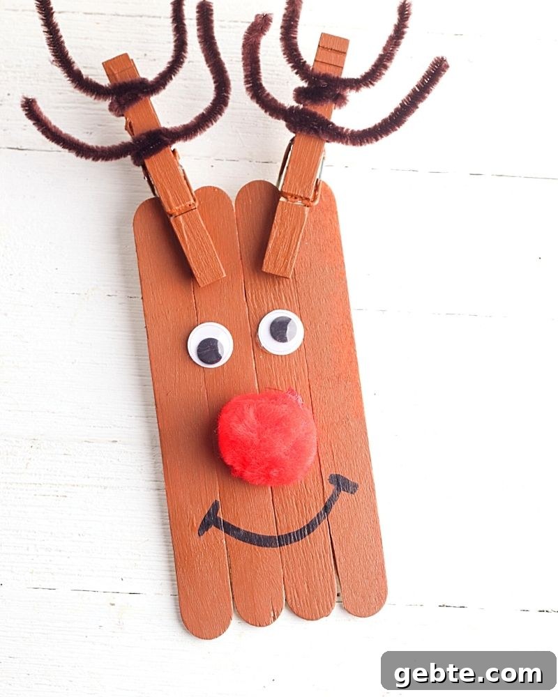 Cute Reindeer Craft Ideas for Kids: Step-by-Step Holiday Project 7 Popsicle stick reindeer craft