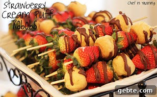 Mouthwatering Monday: 25 Valentine Treats and Gift Ideas 21 Strawberry Cream Puff Kabobs