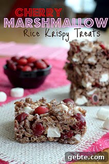 Mouthwatering Monday: 25 Valentine Treats and Gift Ideas 22 Cherry Marshmallow Rice Krispie Treats