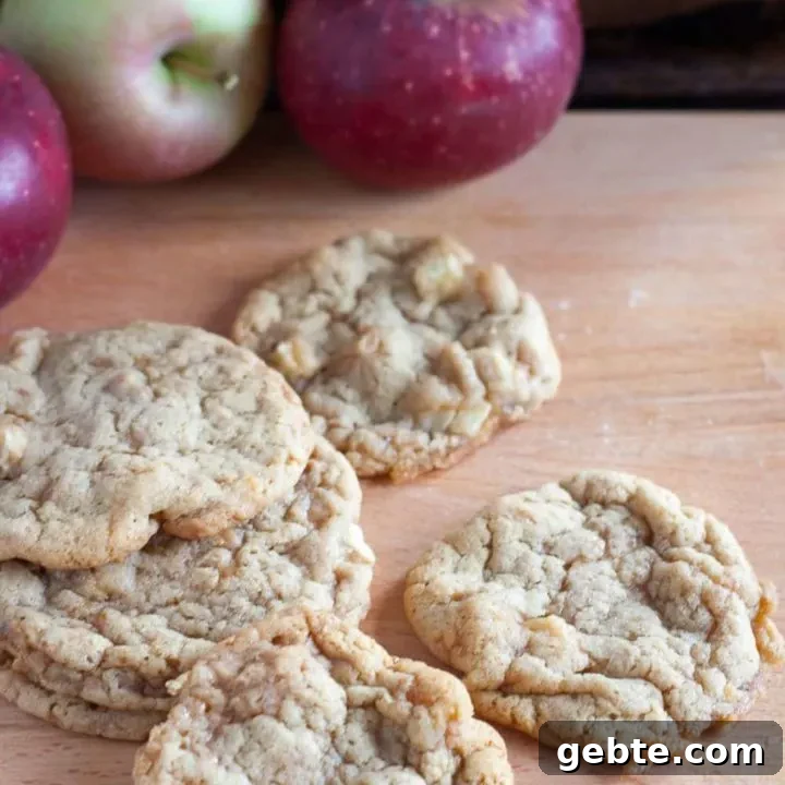Chewy toffee apple cookies baked with fresh apples! Perfect for fall baking