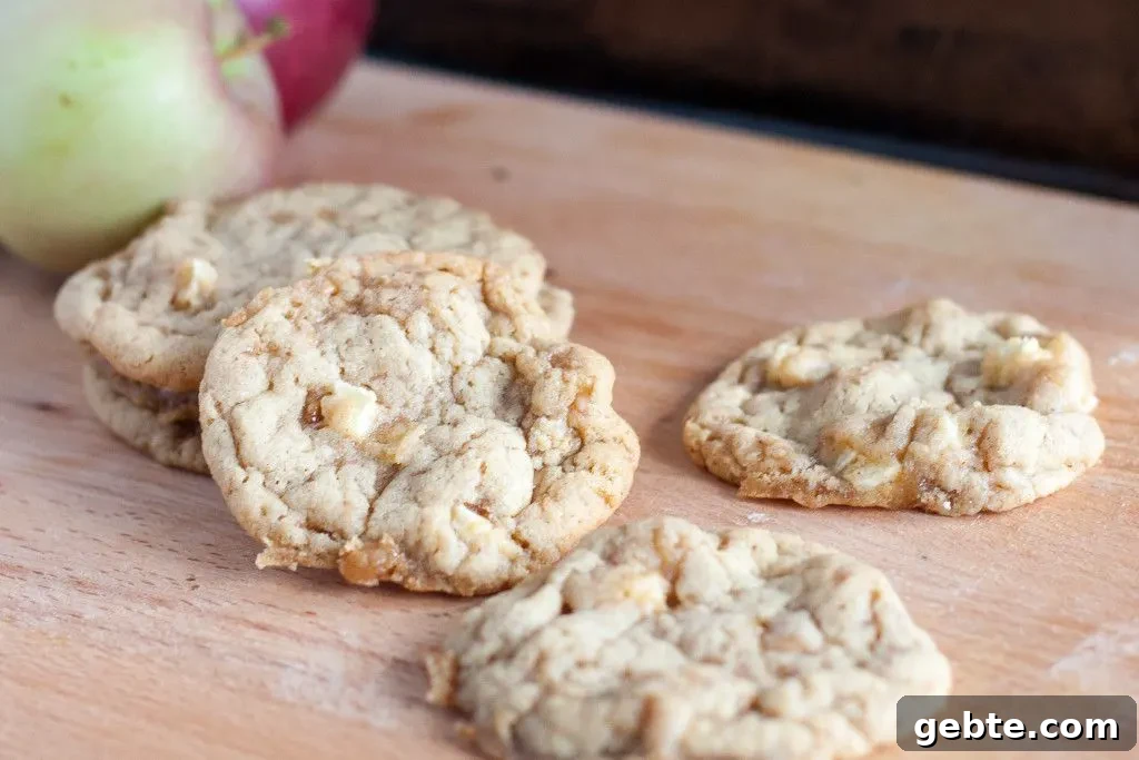 Chewy toffee apple cookies baked with fresh apples! Perfect for fall baking